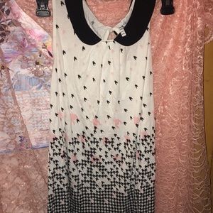 Elle XL pink black white houndstooth sleeveless